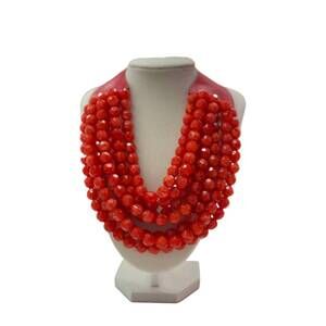 NEW SA COLLECTIVE women's elise beaded necklace in game day red